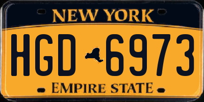 NY license plate HGD6973
