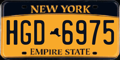 NY license plate HGD6975