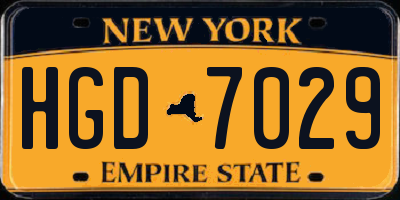 NY license plate HGD7029