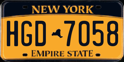 NY license plate HGD7058