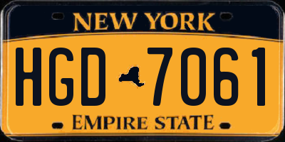 NY license plate HGD7061