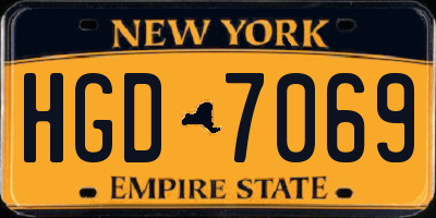 NY license plate HGD7069