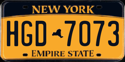 NY license plate HGD7073