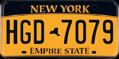 NY license plate HGD7079