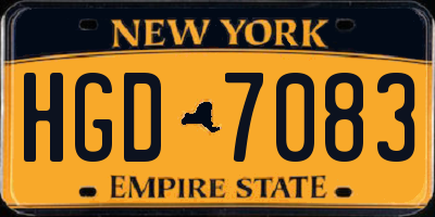 NY license plate HGD7083