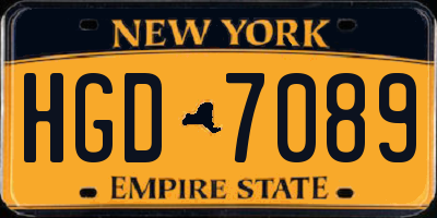 NY license plate HGD7089