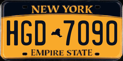 NY license plate HGD7090