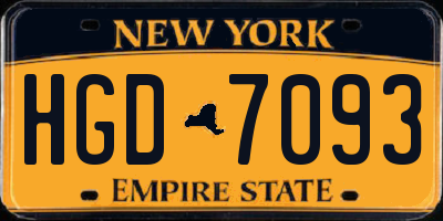 NY license plate HGD7093