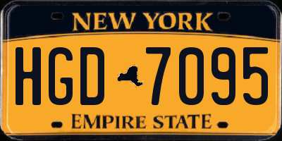 NY license plate HGD7095