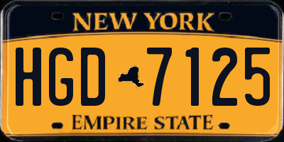 NY license plate HGD7125
