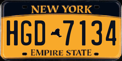 NY license plate HGD7134