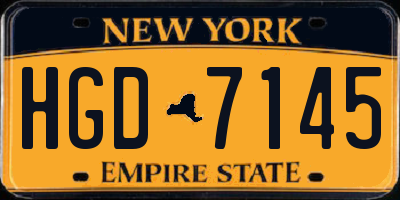 NY license plate HGD7145