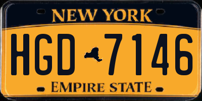 NY license plate HGD7146