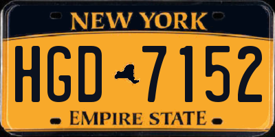NY license plate HGD7152