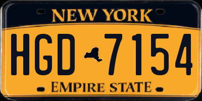 NY license plate HGD7154