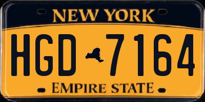 NY license plate HGD7164