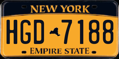 NY license plate HGD7188