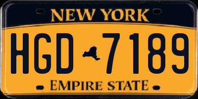 NY license plate HGD7189