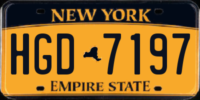NY license plate HGD7197