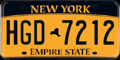 NY license plate HGD7212