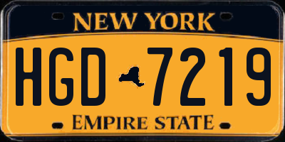 NY license plate HGD7219