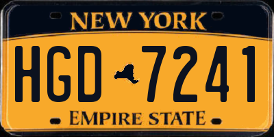 NY license plate HGD7241