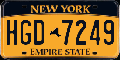 NY license plate HGD7249