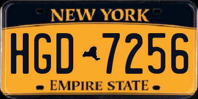 NY license plate HGD7256