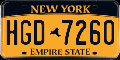 NY license plate HGD7260
