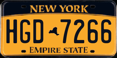 NY license plate HGD7266