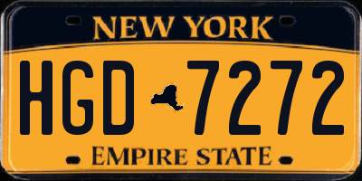 NY license plate HGD7272