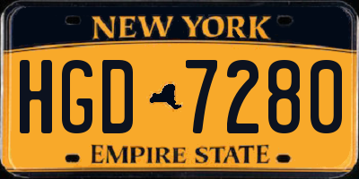 NY license plate HGD7280