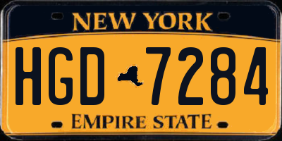 NY license plate HGD7284