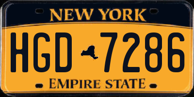 NY license plate HGD7286