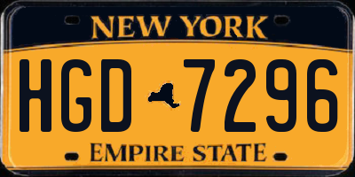 NY license plate HGD7296
