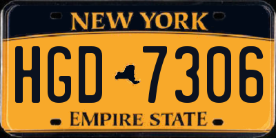 NY license plate HGD7306