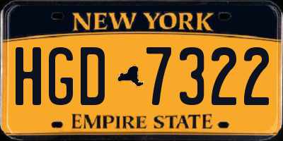 NY license plate HGD7322