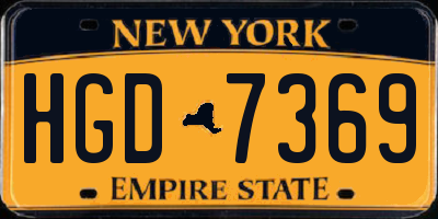 NY license plate HGD7369