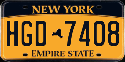 NY license plate HGD7408