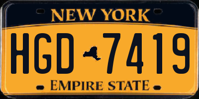 NY license plate HGD7419