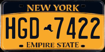 NY license plate HGD7422