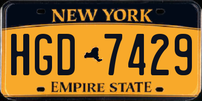NY license plate HGD7429