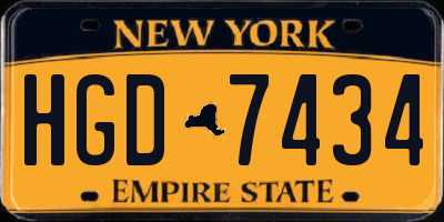 NY license plate HGD7434