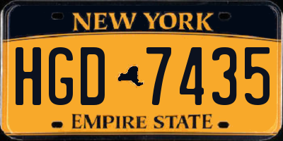 NY license plate HGD7435