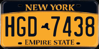 NY license plate HGD7438