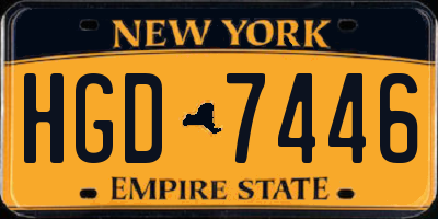NY license plate HGD7446