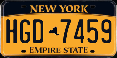 NY license plate HGD7459