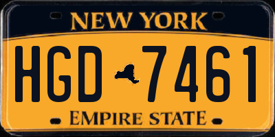 NY license plate HGD7461