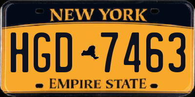 NY license plate HGD7463