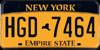 NY license plate HGD7464